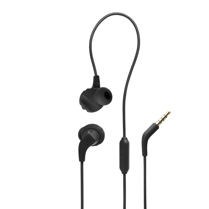 JBL Endurance Run 2 Wired - Black - Waterproof Wired Sports In-Ear Headphones - Hero image number null